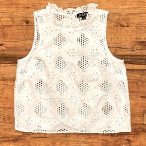 J. Crew Eyelet Lace Floral Blouse